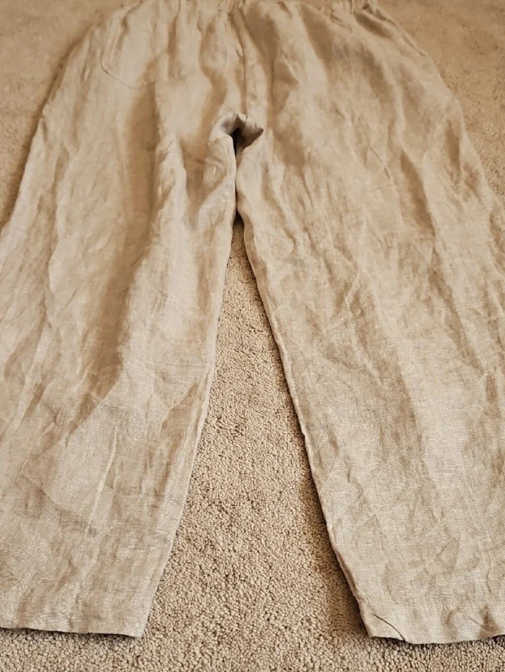 Quince Wide-Leg 100% Linen Pants in Light Tan
